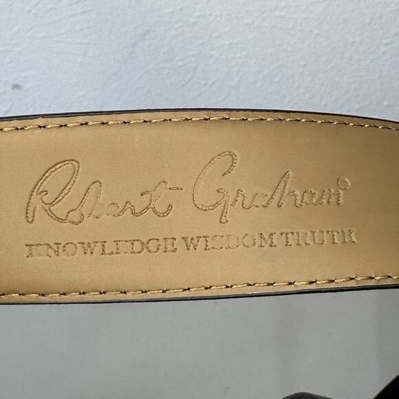 Robert Graham Black Suede Ripaso Belt - Signature Stitching & Buckle Men's sz 38 - Picture 9 of 10